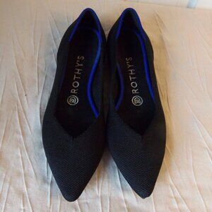 Rothy's "The Point" Flats in Black sz 7,5